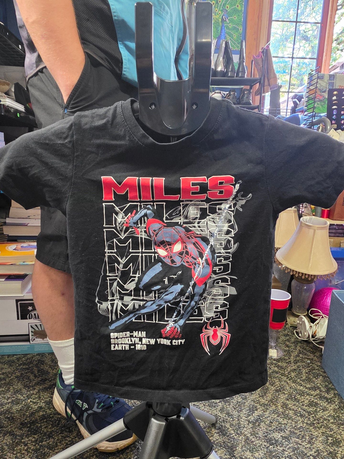 Marvel Miles Morales Graphic T-Shirt Size XS 4/5 Black 1