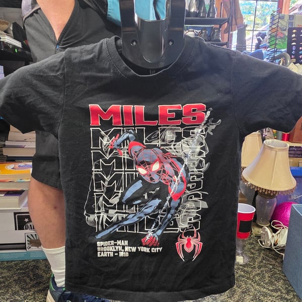 Marvel Miles Morales Graphic T-Shirt Size XS 4/5 Black