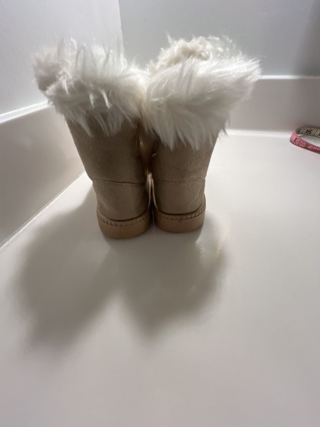 China Buttons City Toddler Boots Tan Faux Fur Winter Snow 8