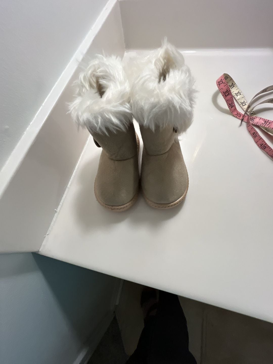 China Buttons City Toddler Boots Tan Faux Fur Winter Snow 12