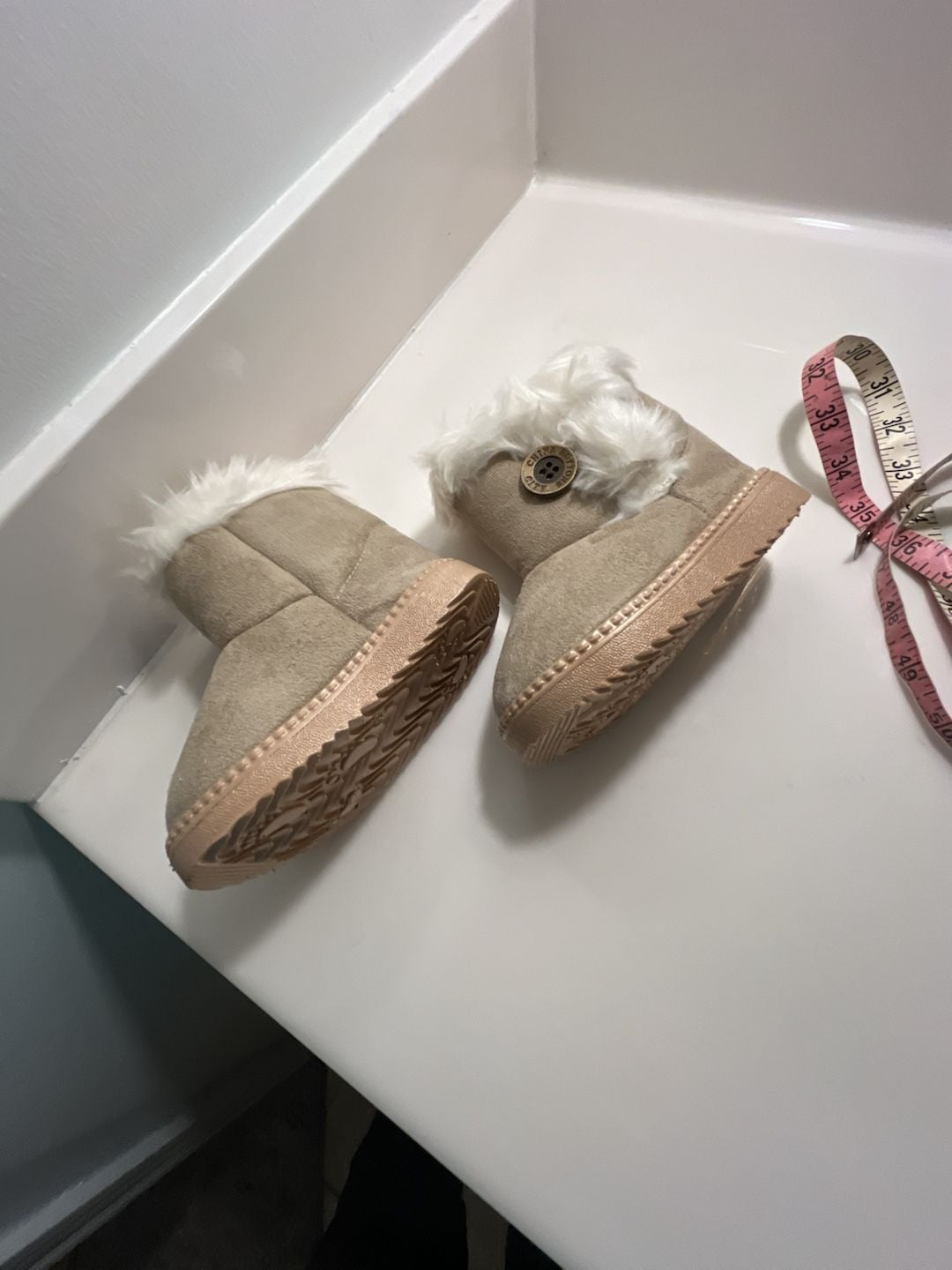 China Buttons City Toddler Boots Tan Faux Fur Winter Snow 13