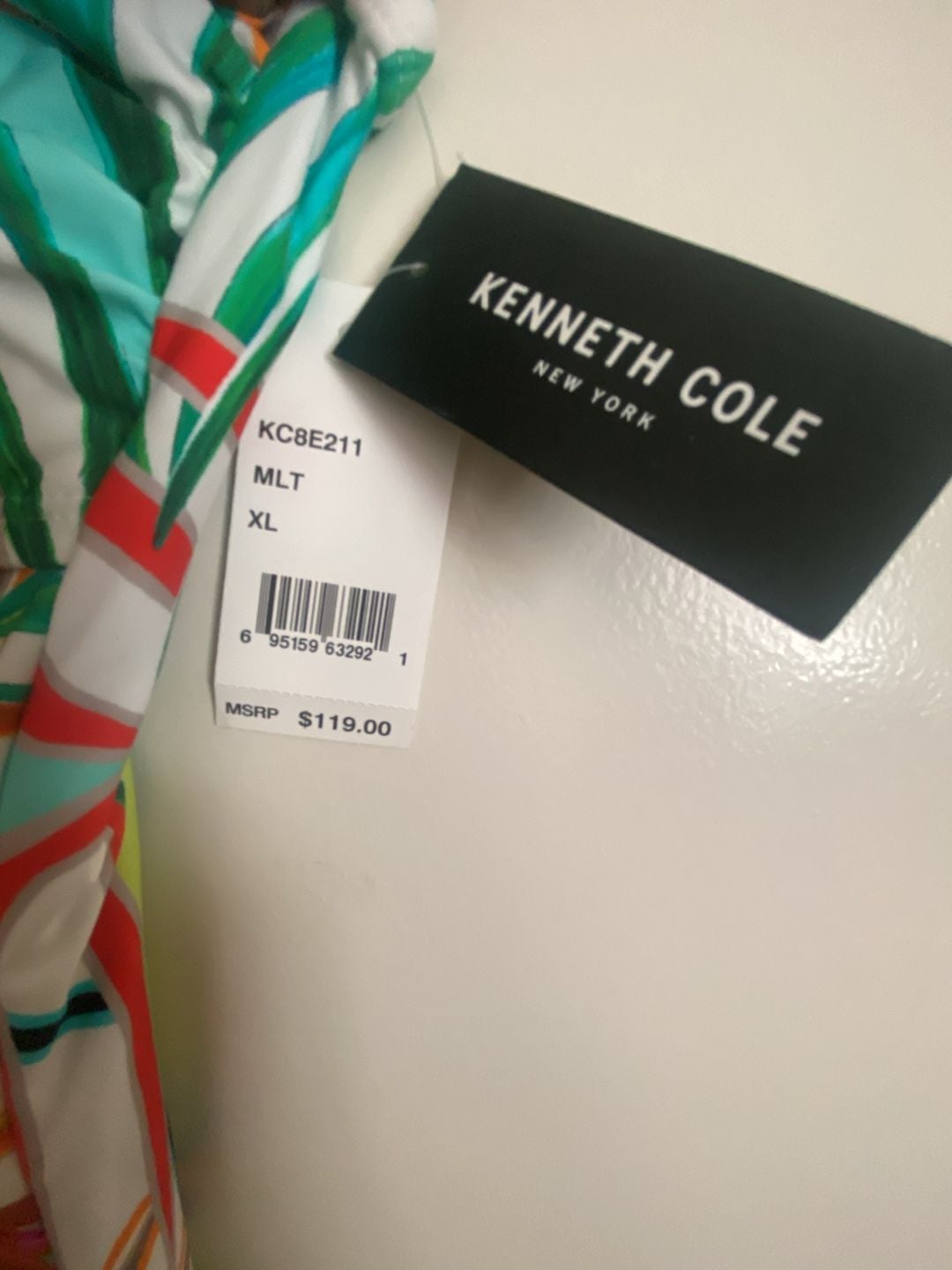 Kenneth Cole New York One Piece Swimsuit Size XL Tropical Palm Cutout 3