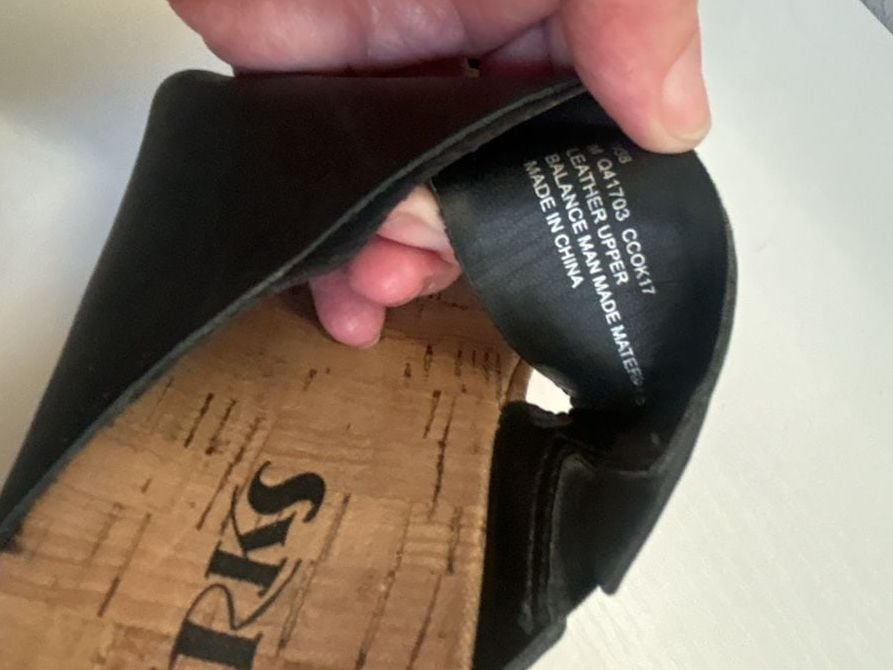 Korks Cook 17 Wedge Sandals Size 38 Black Leather 7