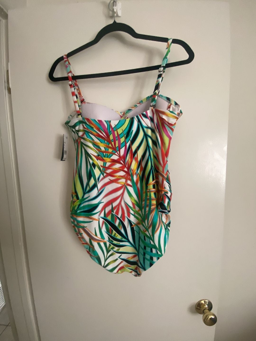 Kenneth Cole New York One Piece Swimsuit Size XL Tropical Palm Cutout 4