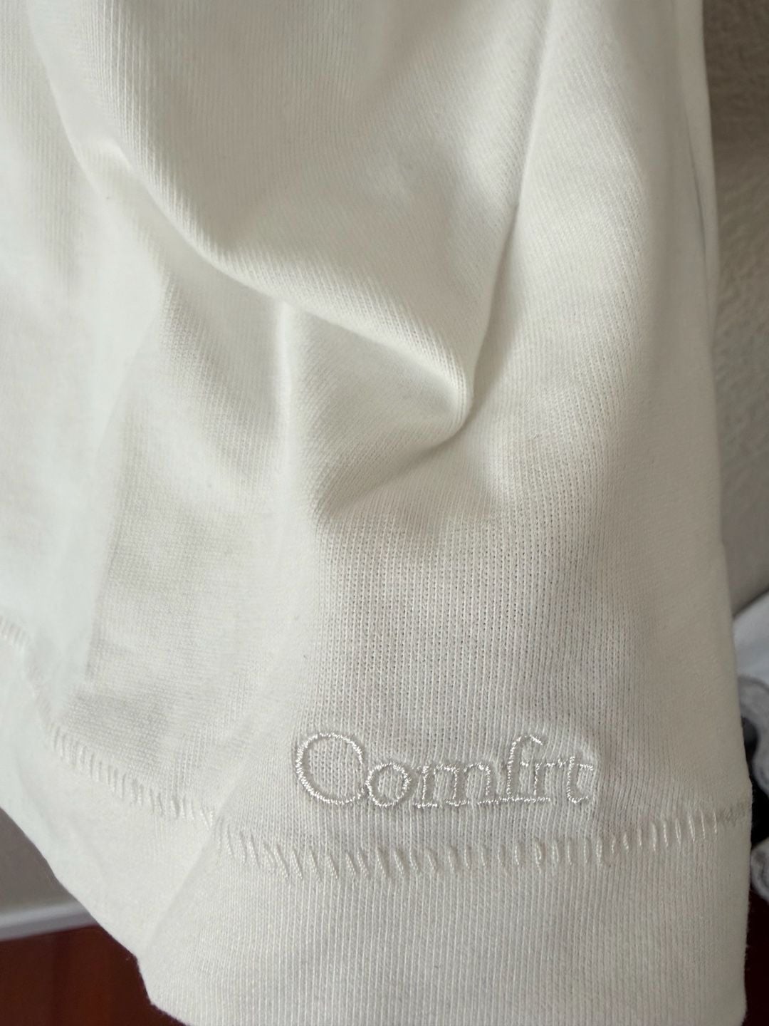 Comfrt Logo T-Shirt Size 2XL White Cotton Heavyweight Tee 6