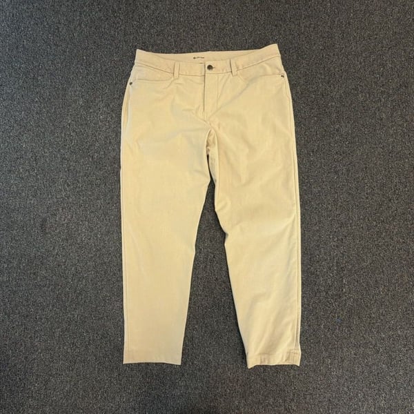Lululemon ABC Pant Slim 34 Tan Stretch Cotton 5-Pocket