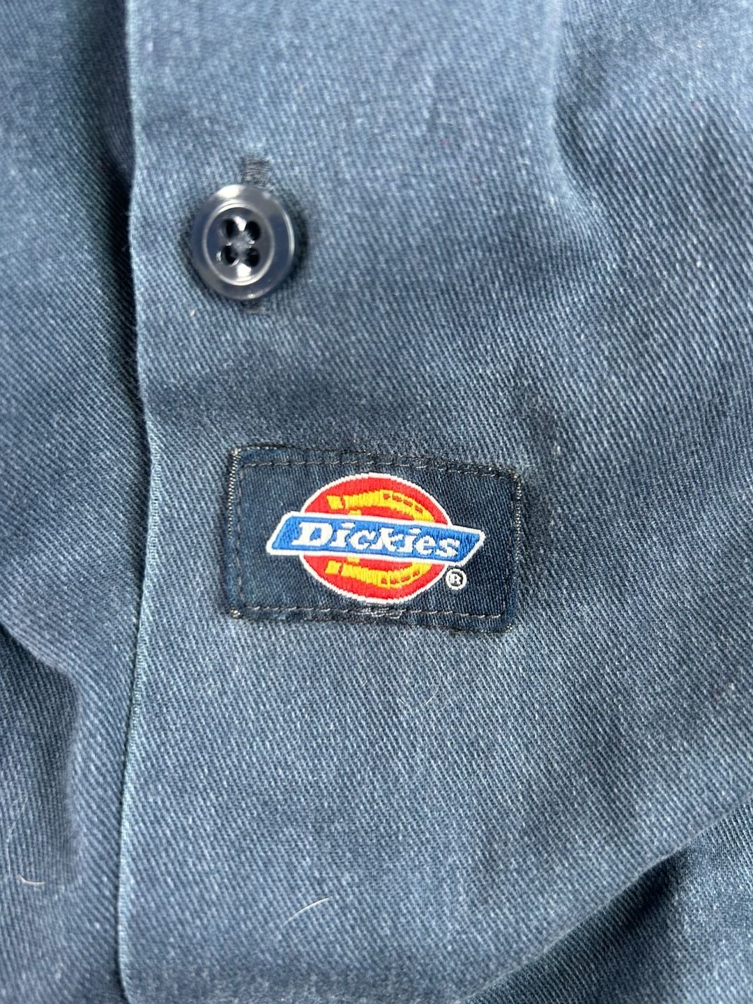 Dickies Short Sleeve Work Shirt Size Large Blue Button Up 7