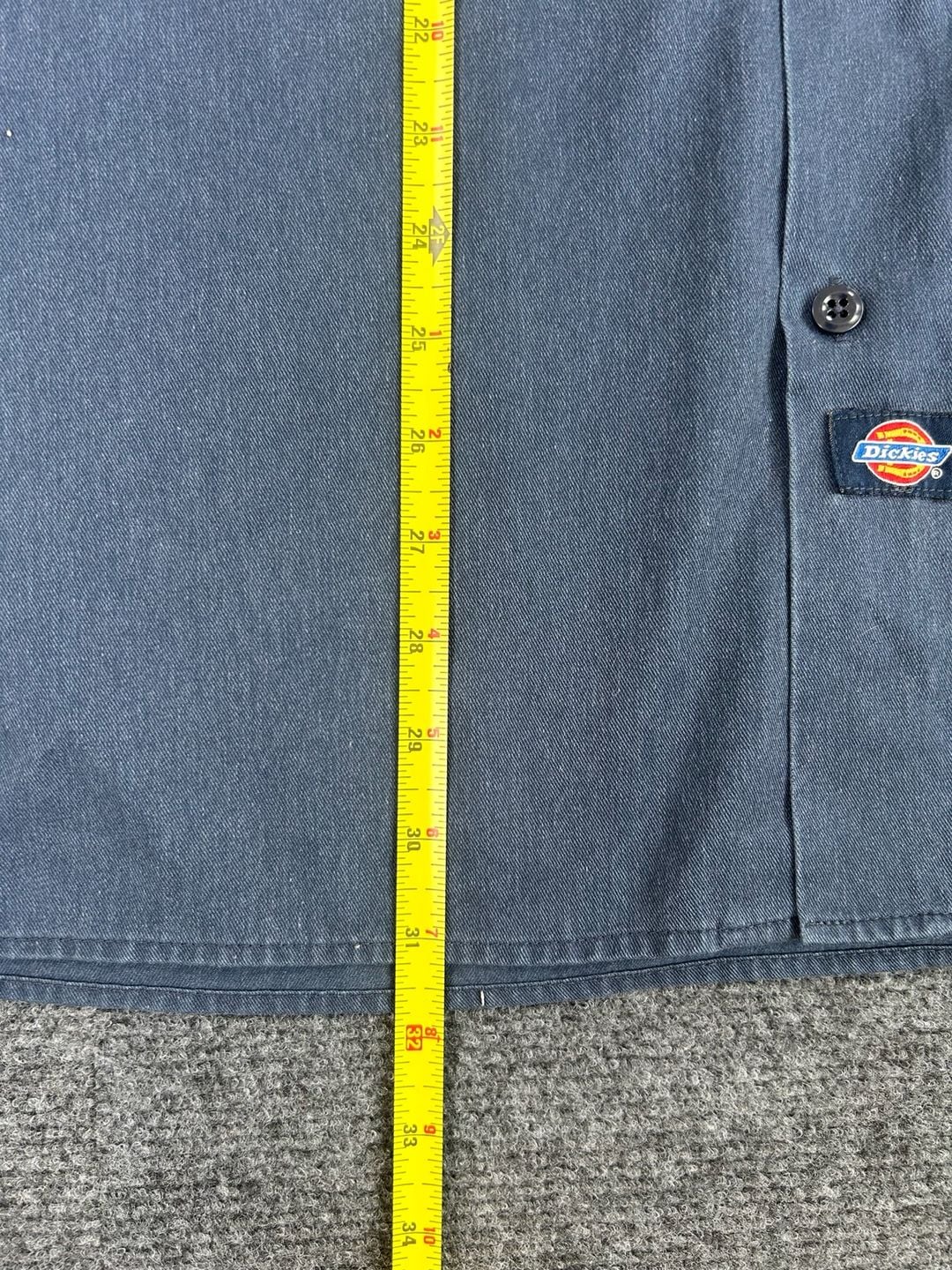 Dickies Short Sleeve Work Shirt Size Large Blue Button Up 8