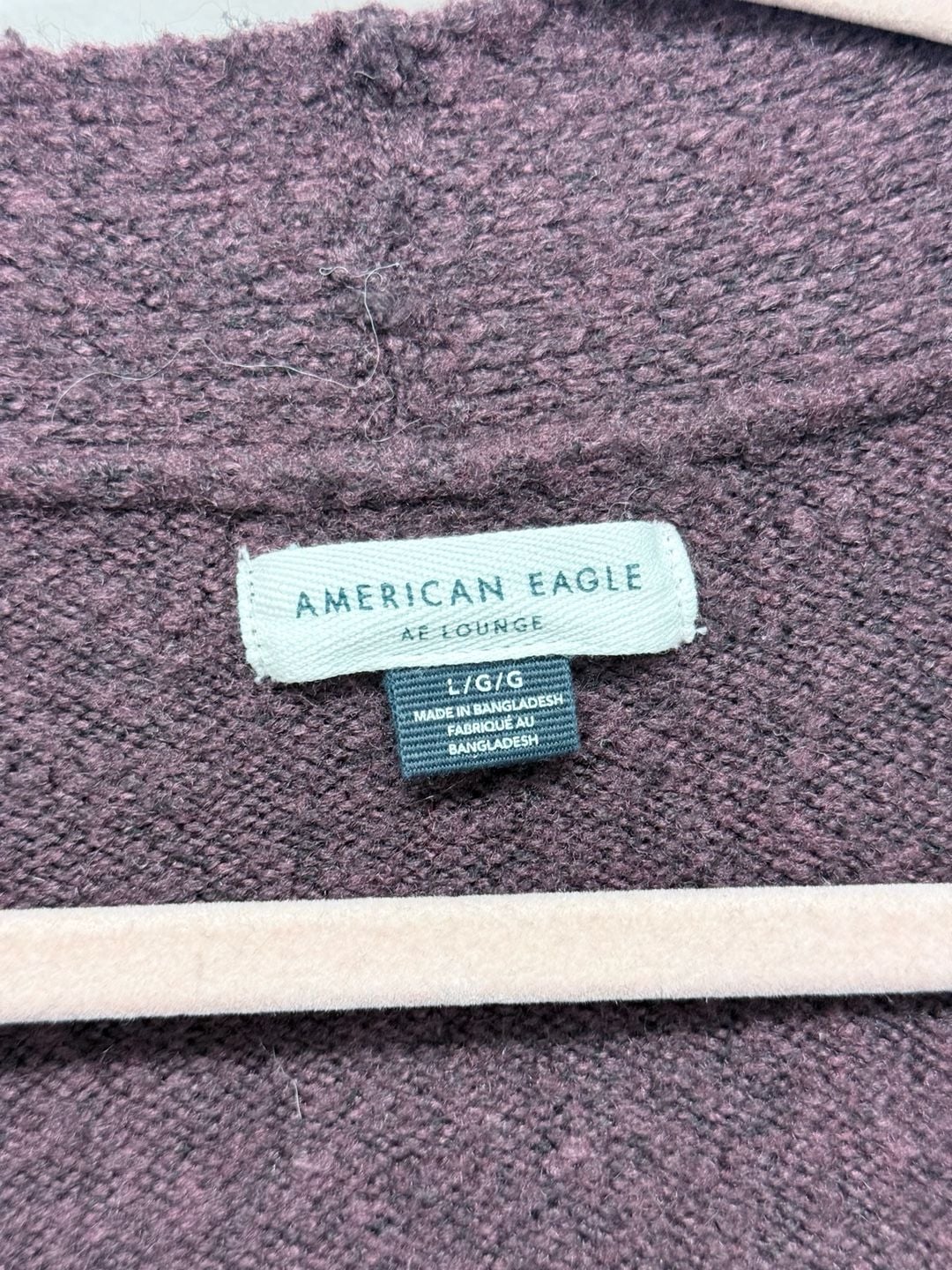 American Eagle Tie-Front Cardigan Size L Burgundy Knit Sweater 6