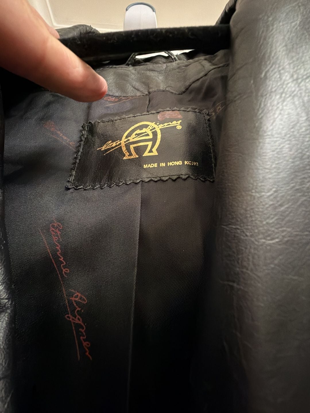 Etienne Aigner Leather Blazer Size 10 Black 3