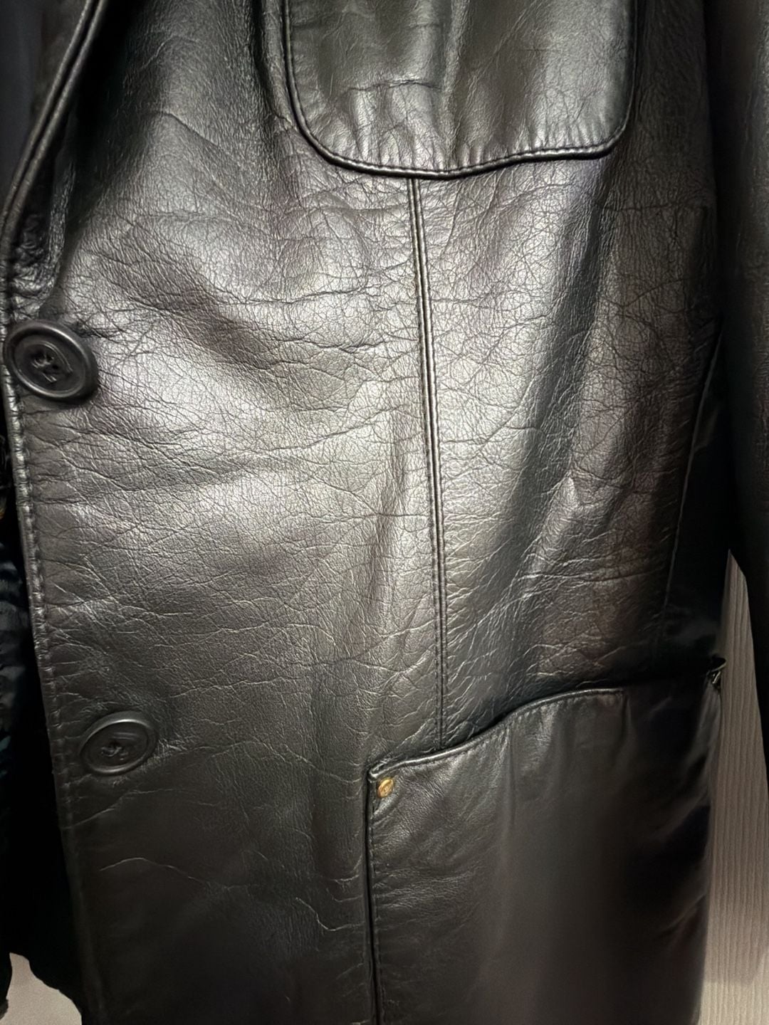 Etienne Aigner Leather Blazer Size 10 Black 8