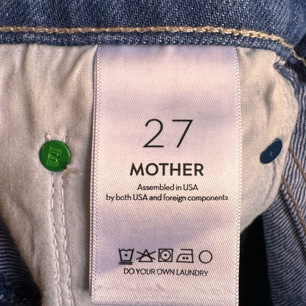 Mother Snacks The Half Eaten Fray Jeans Size 27 Blue Denim