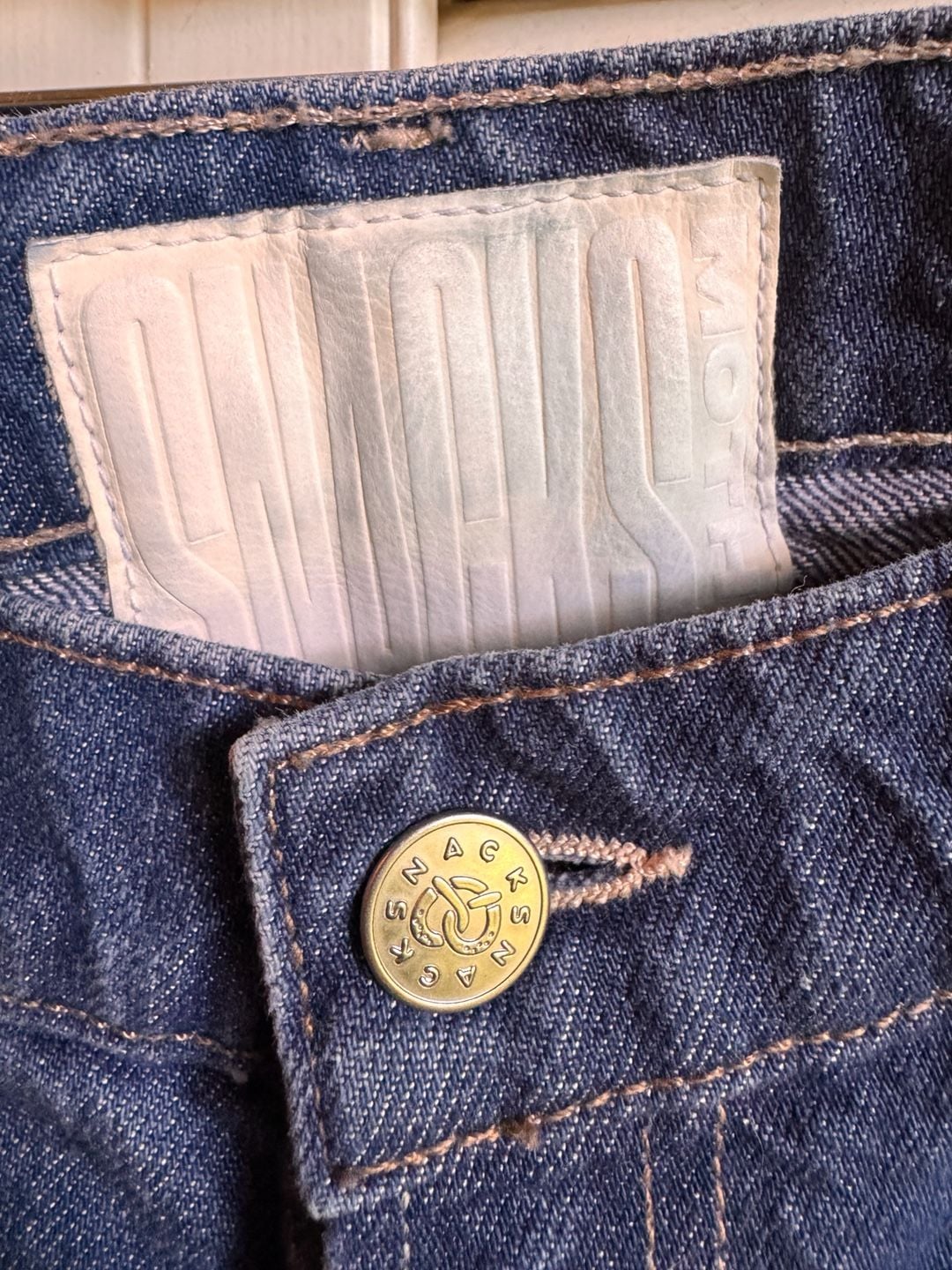 Mother Snacks The Half Eaten Fray Jeans Size 27 Blue Denim 5