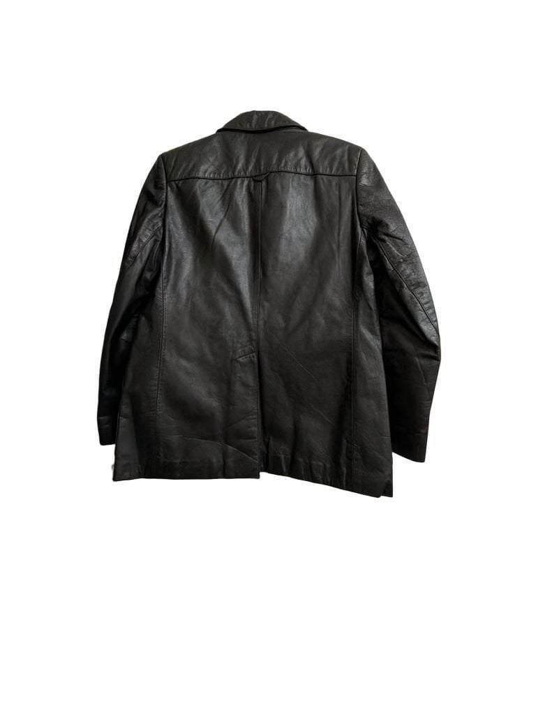 Etienne Aigner Leather Blazer Size 10 Black 9