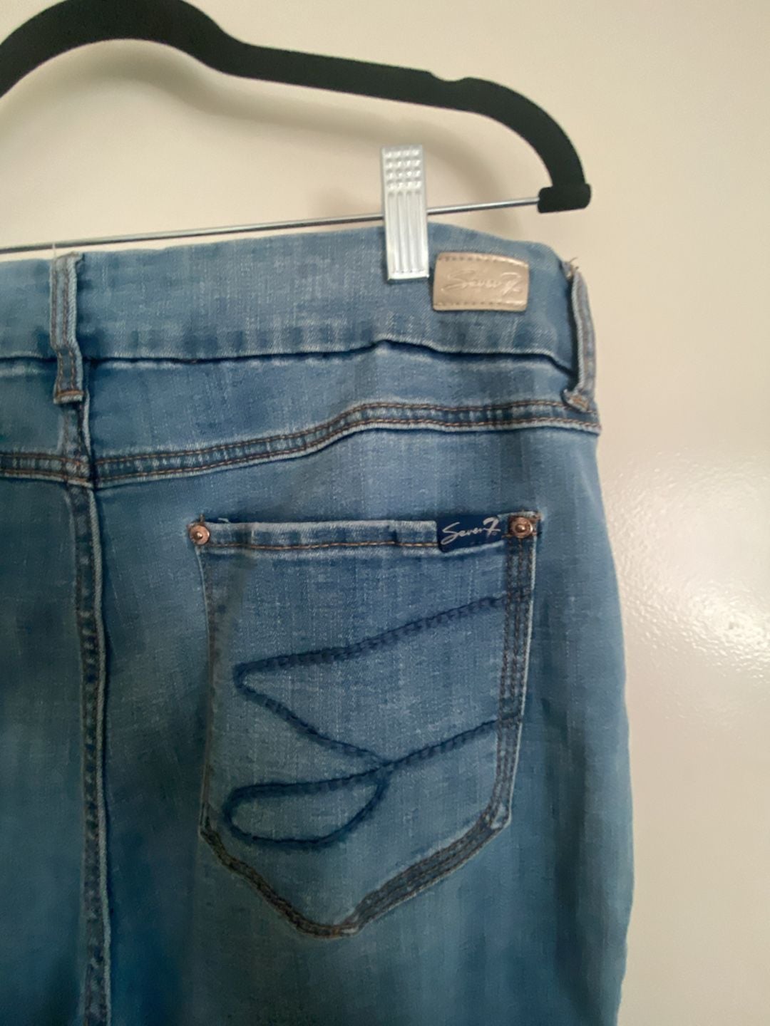 Seven7 Jeans Skinny Distressed Size 16 Blue High Rise 5