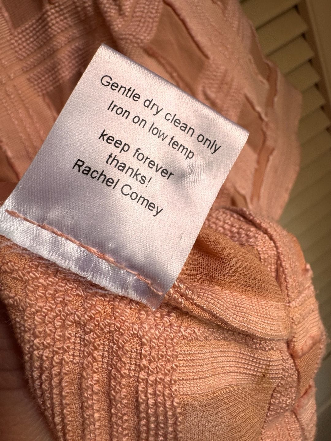 Rachel Comey Short Sleeve Shirt Size 4 Peach Textured Check Blouse 6