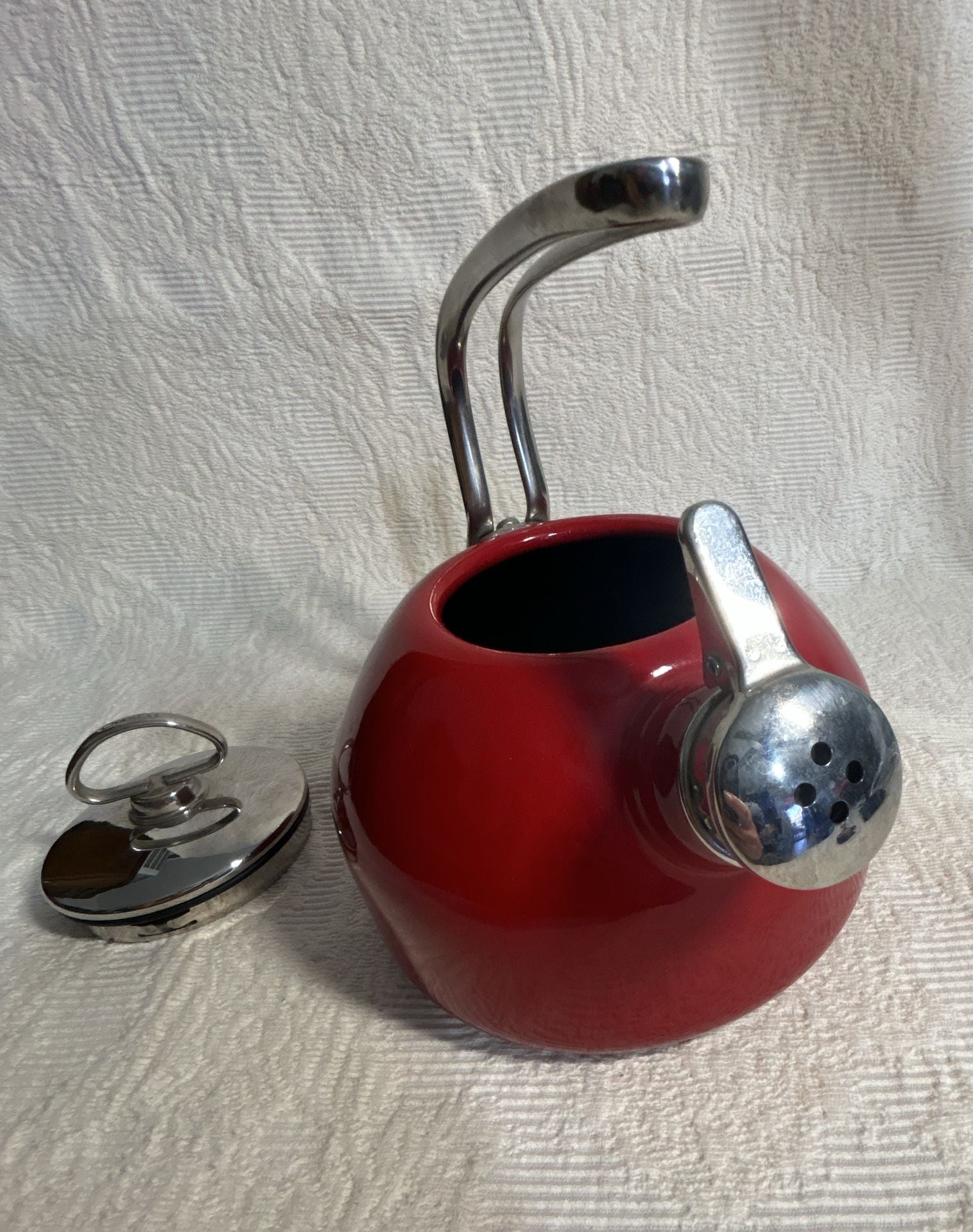 Chantal Classic Enamel-On-Steel Teakettle Red Stainless Steel 1.8 Qt 4