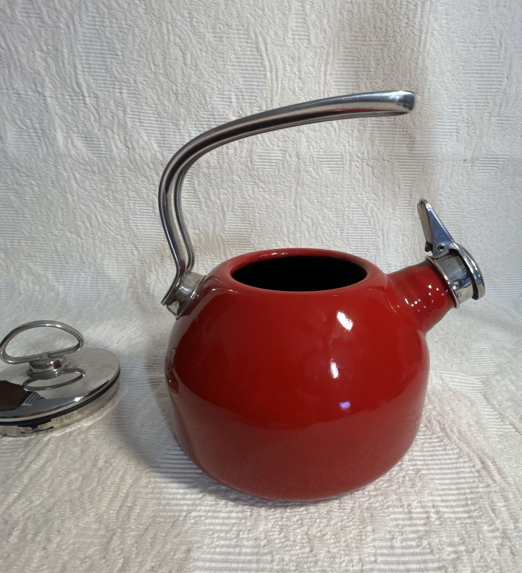 Chantal Classic Enamel-On-Steel Teakettle Red Stainless Steel 1.8 Qt 6