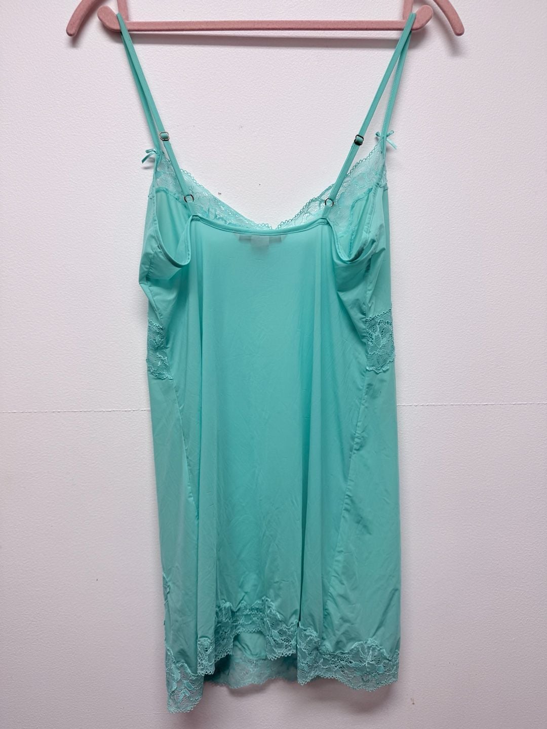 Victoria's Secret Slip Dress Size M Mint Green Lace Chemise 4