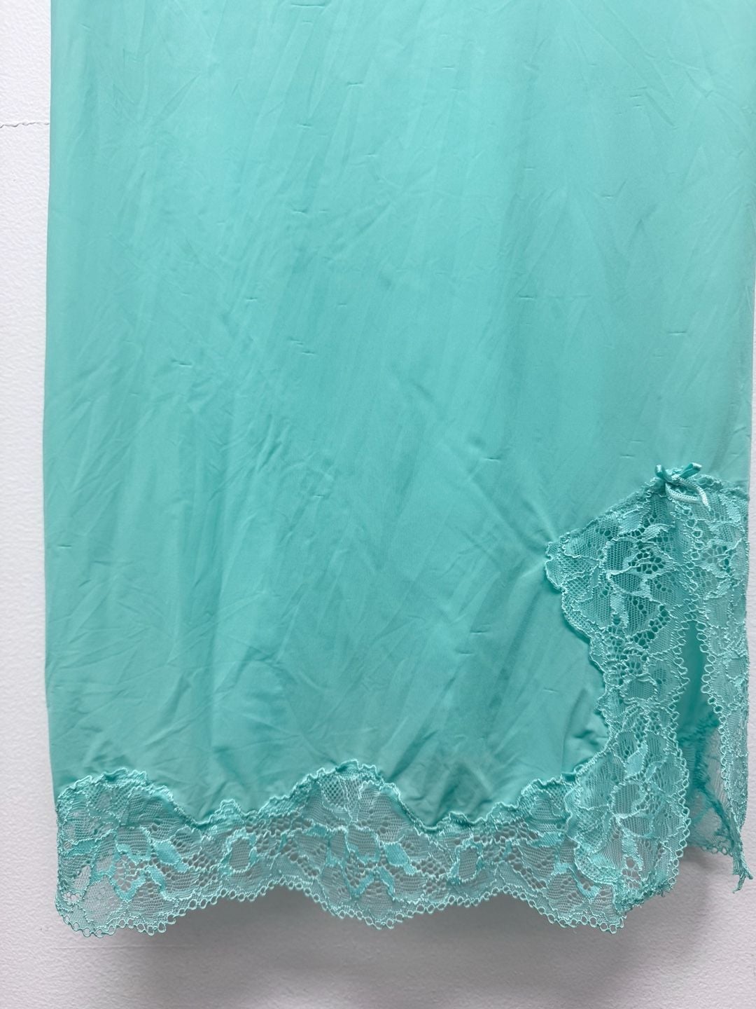 Victoria's Secret Slip Dress Size M Mint Green Lace Chemise 6
