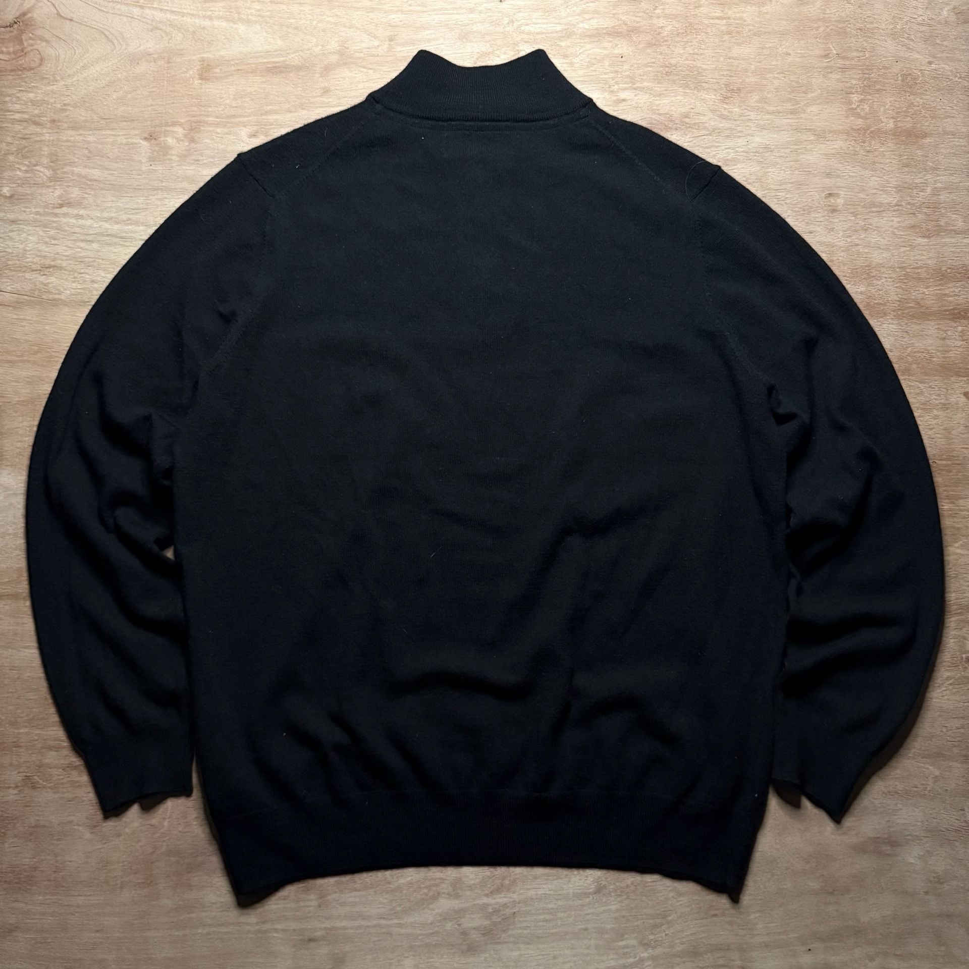 Christian Lacroix Men's XL Merino Wool Black Quarter Zip Sweater Luxury 5