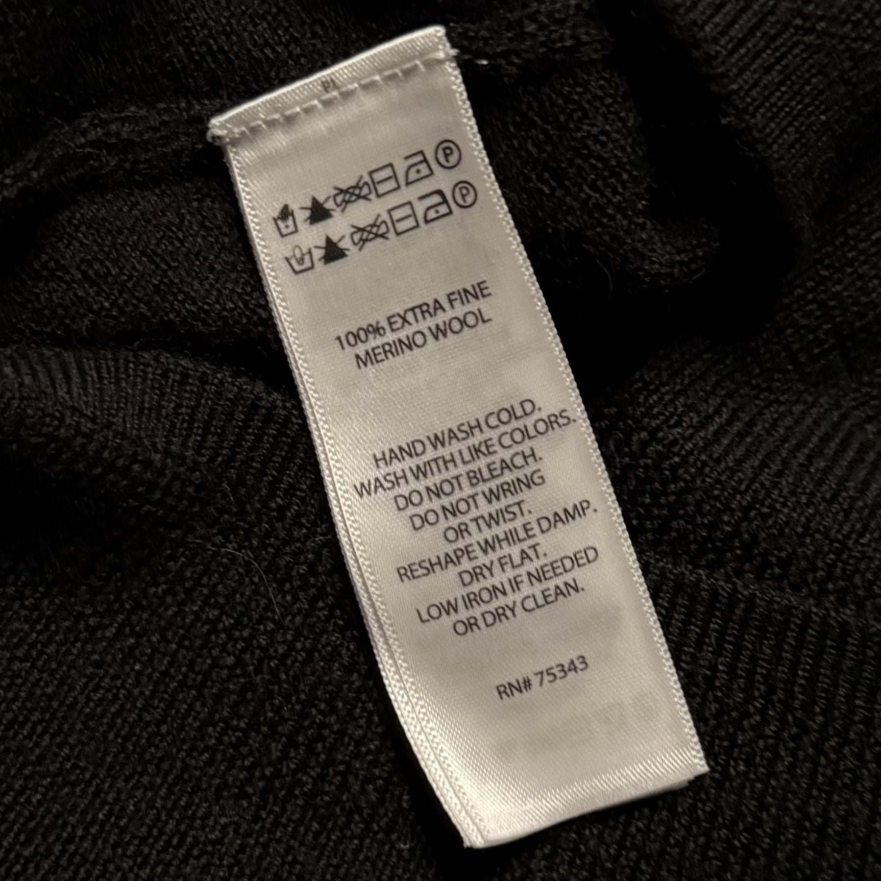 Christian Lacroix Men's XL Merino Wool Black Quarter Zip Sweater Luxury 6
