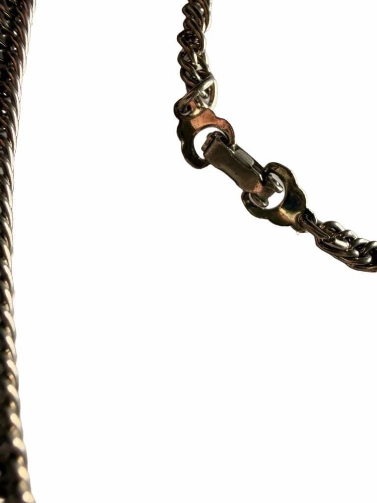 Silver Tone Chain Station Necklace 3