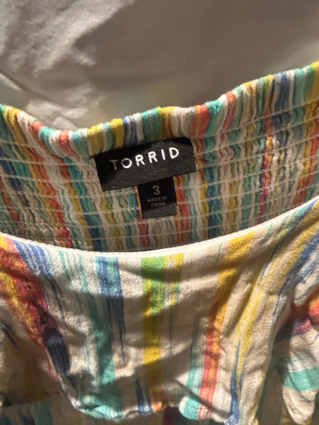 Torrid Gauze Cold Shoulder Skater Dress Size 3 Multi-Color Striped 4