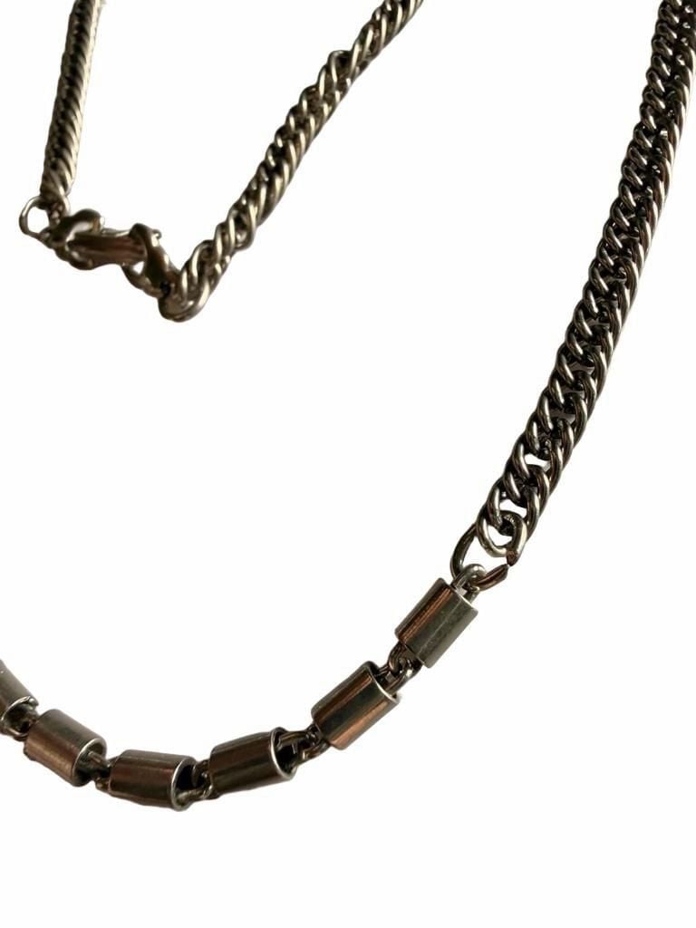 Silver Tone Chain Station Necklace 5
