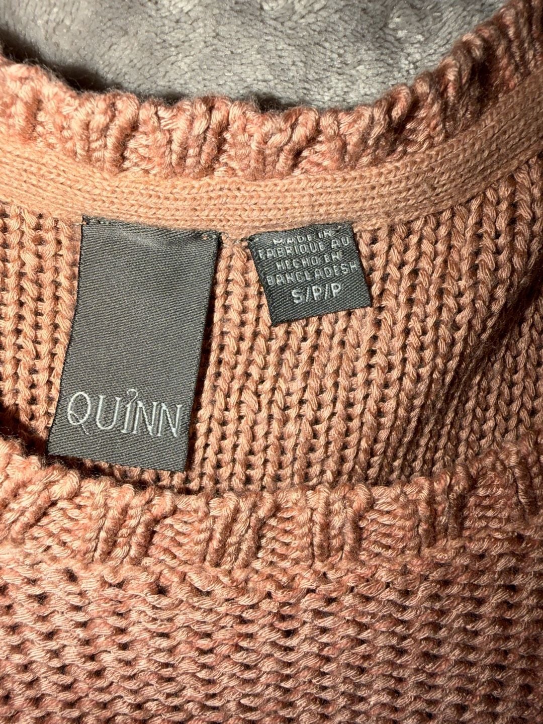 Quinn Sweater Size Small Mauve Chunky Knit Side Zip 6