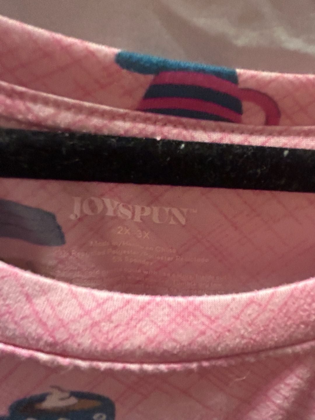 Joyspun Sleep Shirt Size 2X 3X Pink Coffee Print Nightshirt 3