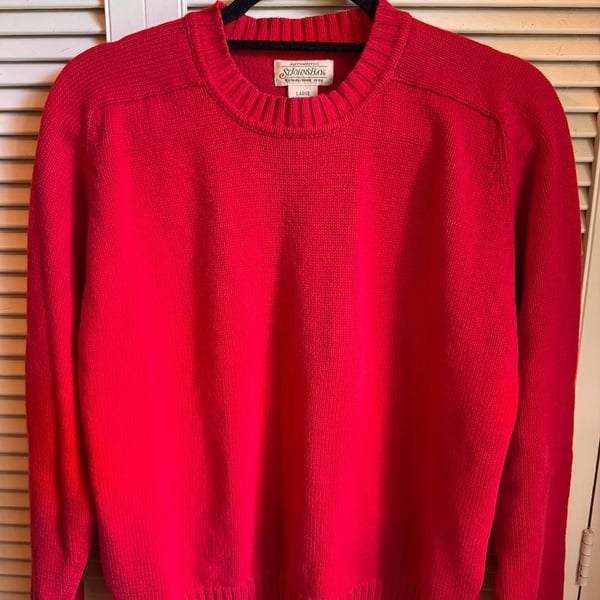 St John's Bay Cotton Crewneck Sweater Size Large Red