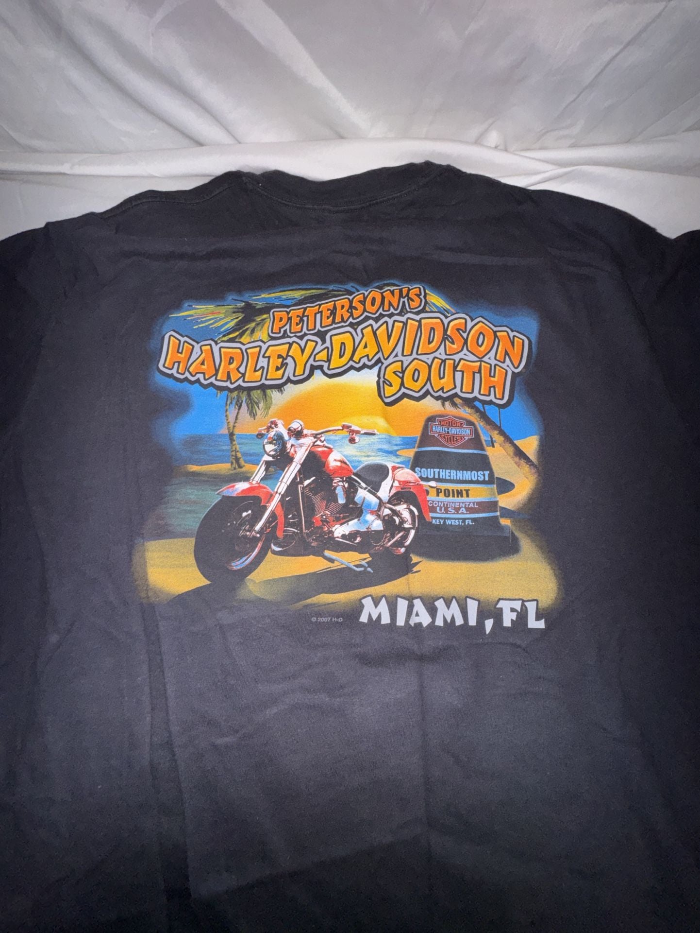 Harley-Davidson T-Shirt XL Black Peterson's Miami FL Graphic Tee 6