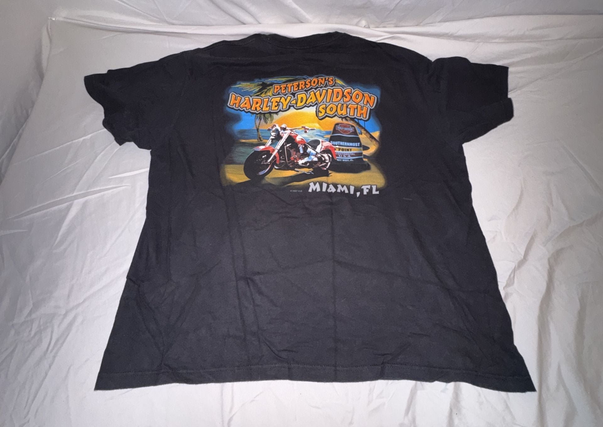 Harley-Davidson T-Shirt XL Black Peterson's Miami FL Graphic Tee 5