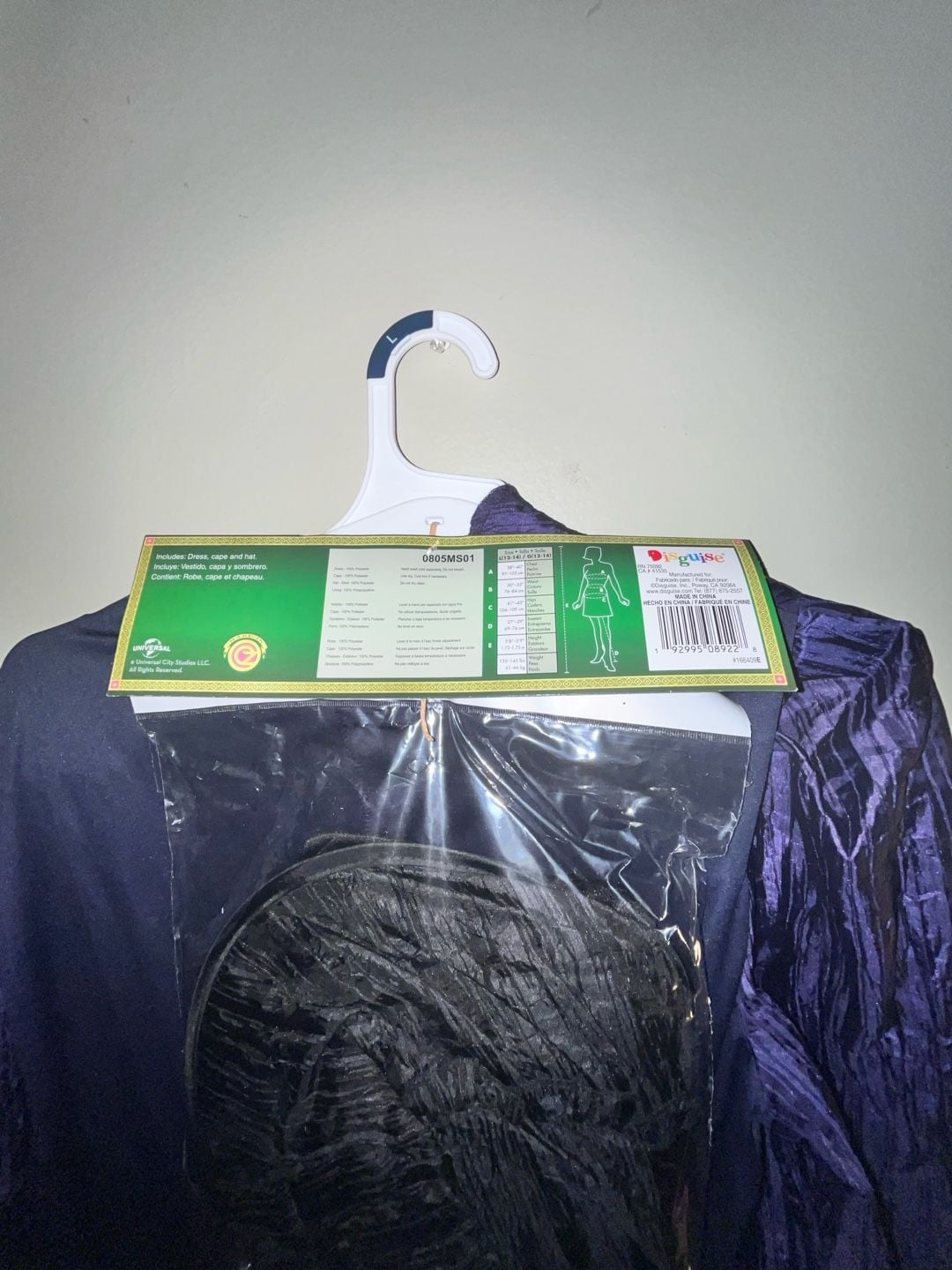 Disguise Wicked Elphaba Deluxe Adult Costume Size L/G 12-14 Purple Dress 8