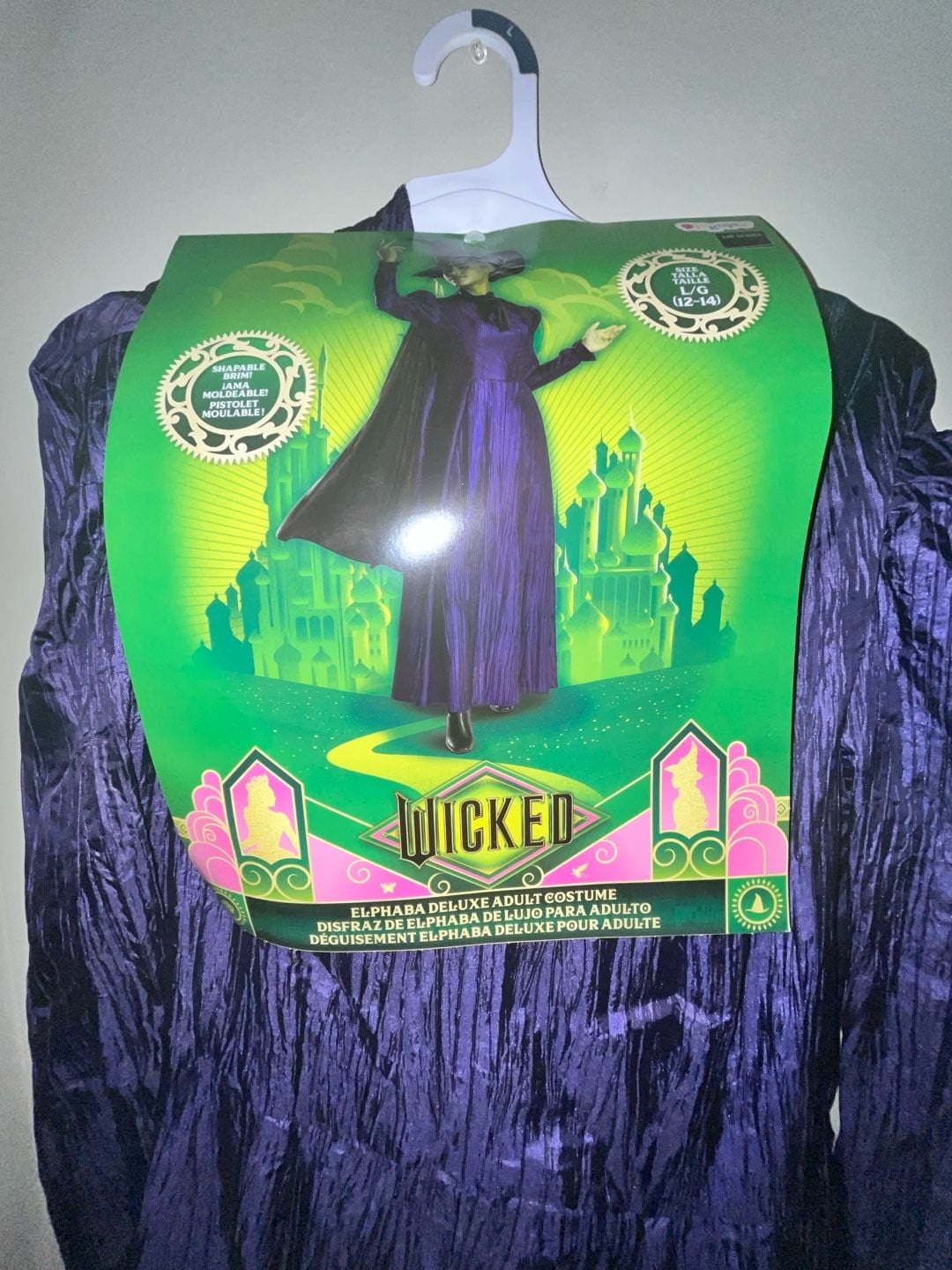 Disguise Wicked Elphaba Deluxe Adult Costume Size L/G 12-14 Purple Dress 9