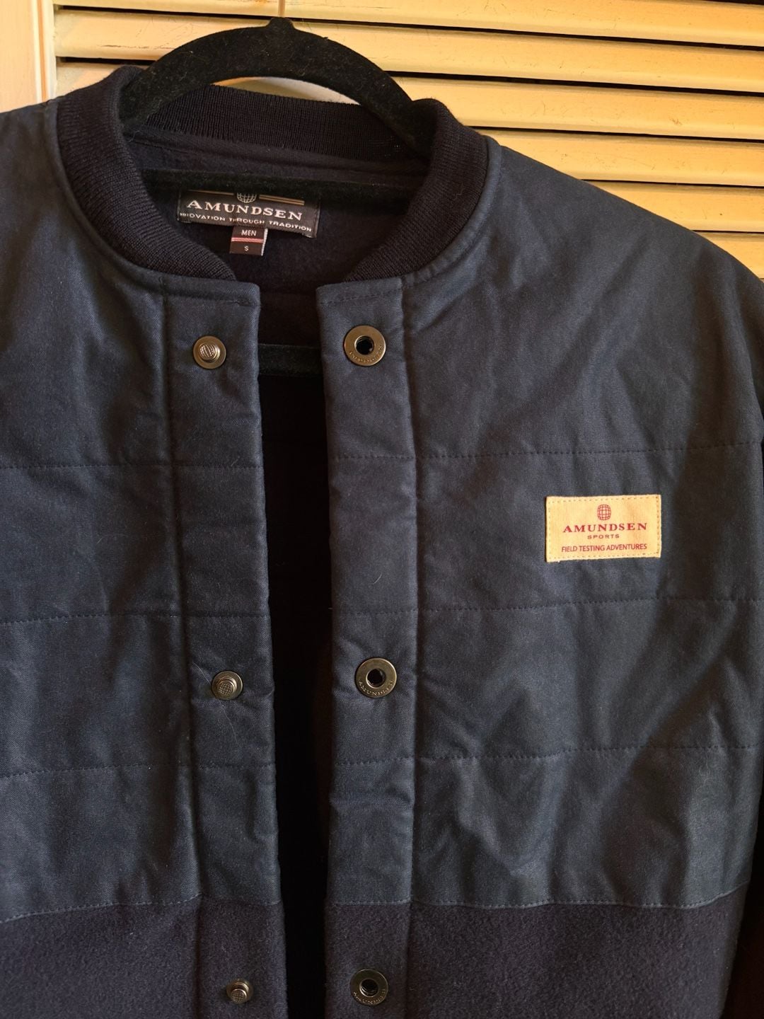Amundsen Field Fleece Wool Bomber Jacket Size S Navy 2