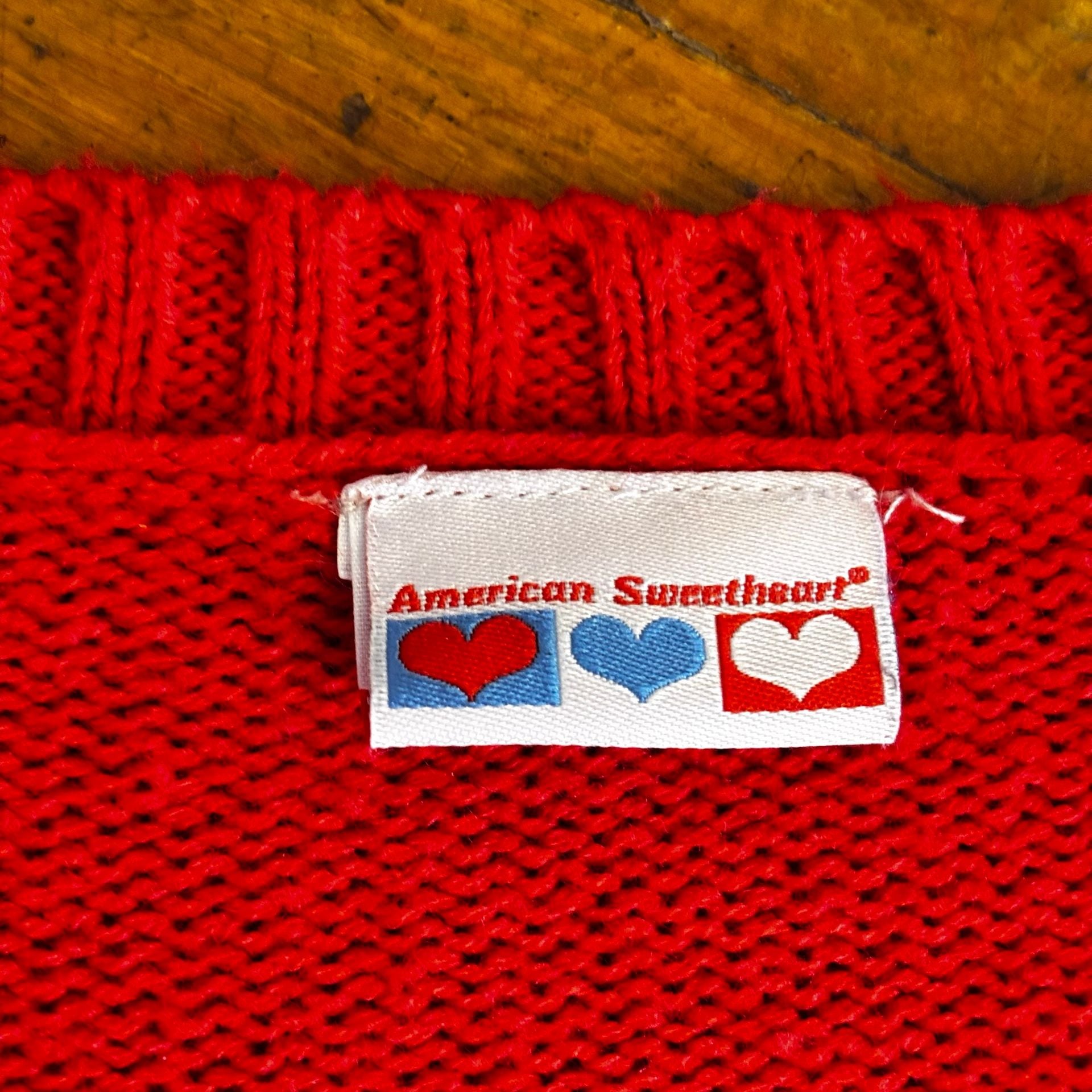 American Sweetheart Fair Isle Nordic Red Acrylic Pullover Sweater 4