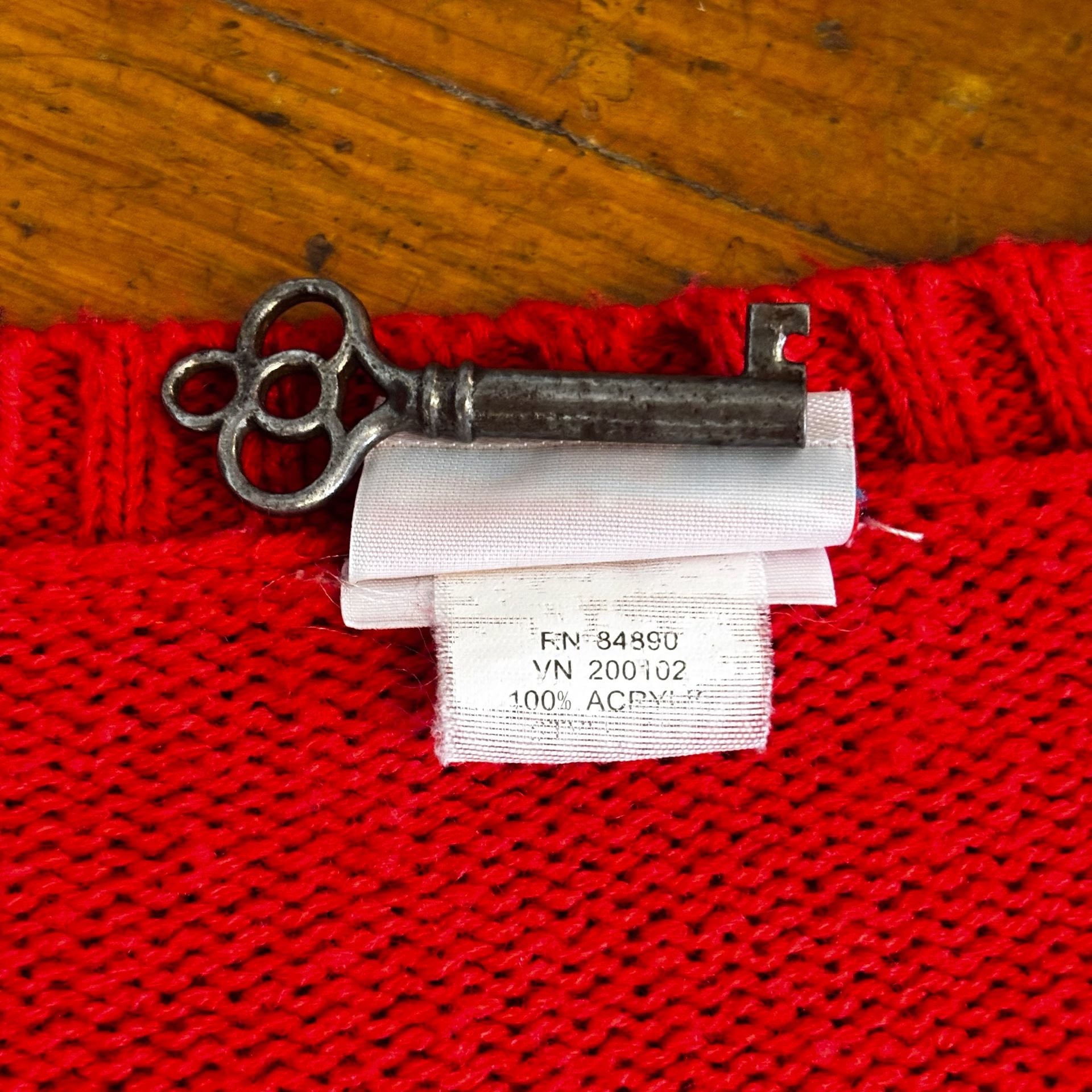American Sweetheart Fair Isle Nordic Red Acrylic Pullover Sweater 5