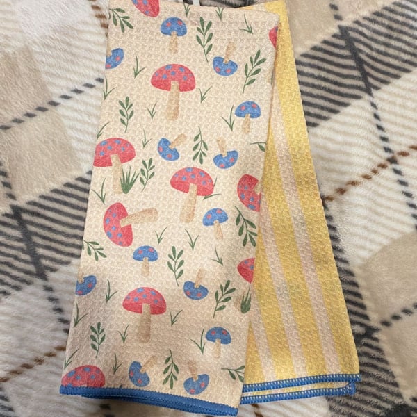 Home Domestics Reversible Terry Kitchen Towel Mushroom Woodland