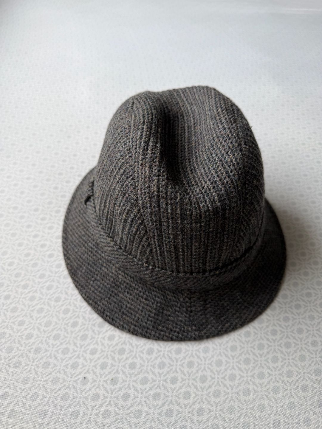 Vintage Pendleton 100% Wool Bucket Fedora Hat Tweed Gray Brown Men's Size XL 2