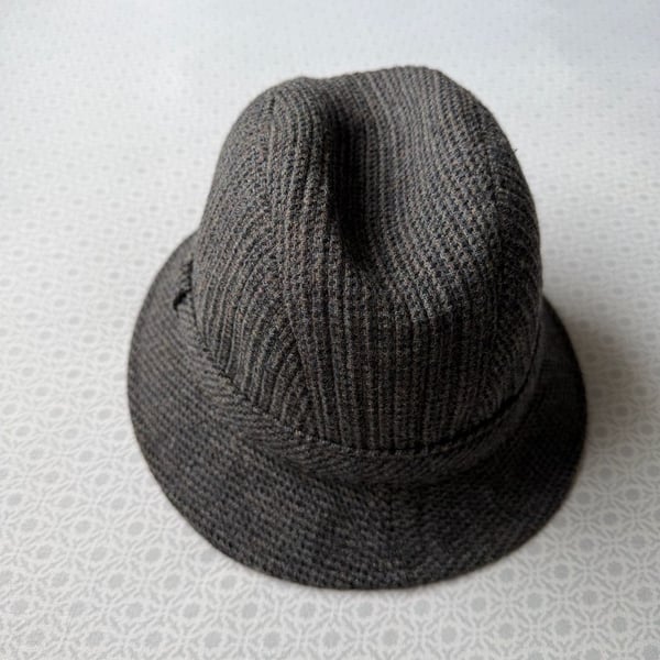 Vintage Pendleton 100% Wool Bucket Fedora Hat Tweed Gray Brown Men's Size XL