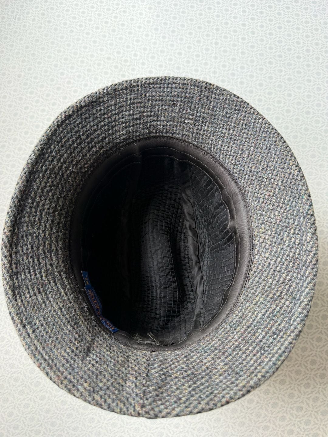 Vintage Pendleton 100% Wool Bucket Fedora Hat Tweed Gray Brown Men's Size XL 5