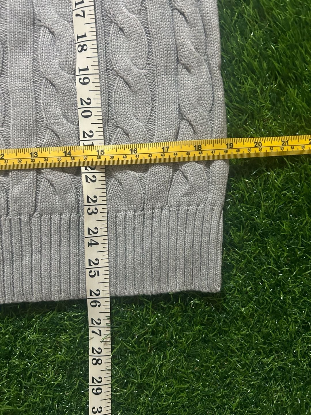 Polo Ralph Lauren Cable Knit Crewneck Sweater Size L Grey 6