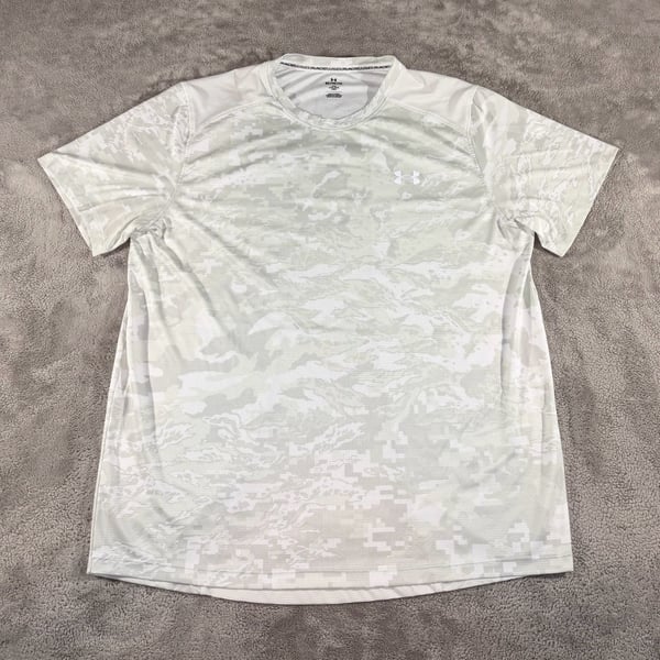 Under Armour Abc Camo Performance T-Shirt XL White Gray Short Sleeve Athletic