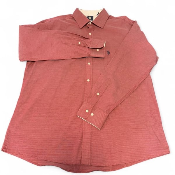 U.S. Polo Assn. Long Sleeve Slim Fit Button Down Shirt XL Red