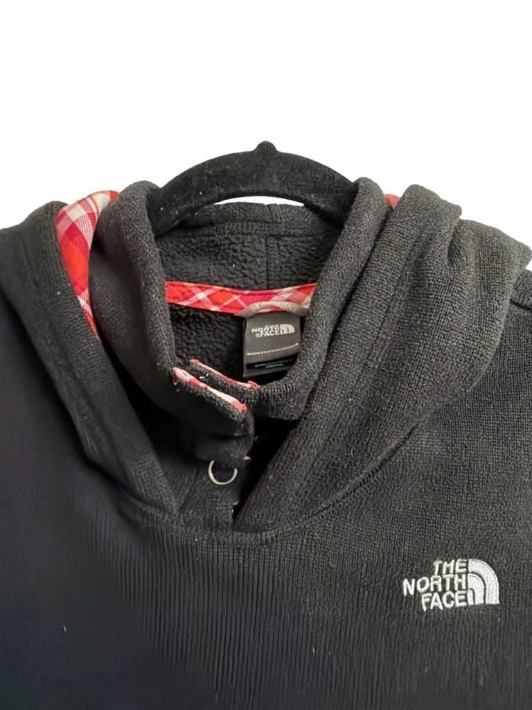 The North Face Crescent Hoodie Size L Black Fleece Pullover Snap Placket 4