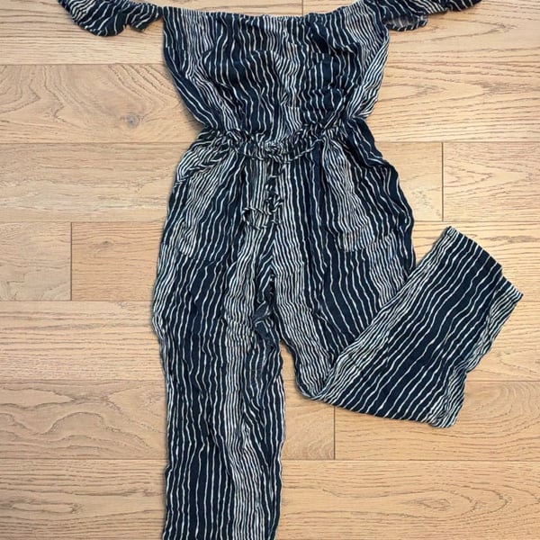 Navy Off The Shoulder Jumpsuit