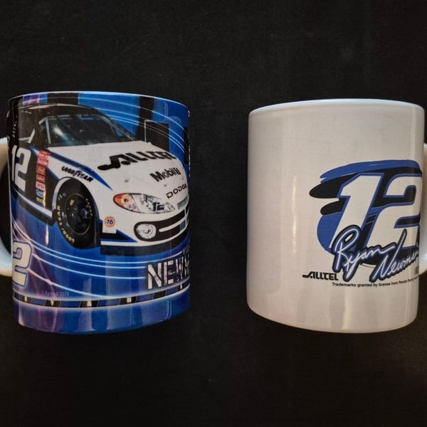 Set of (2) Vintage Nascar Ryan Newman #12 Alltel Ceramic Coffee Mug Set