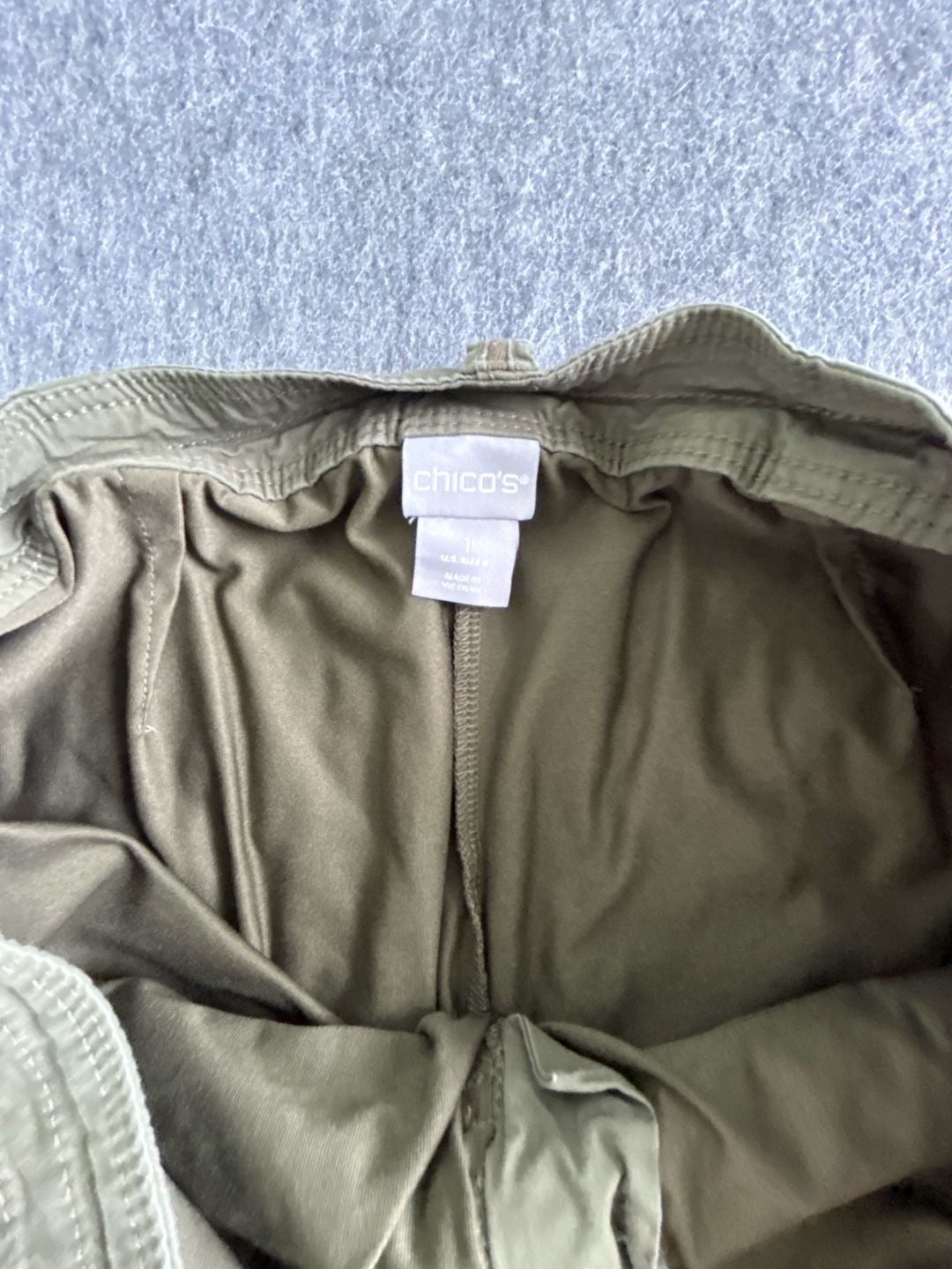 Chico's Skort Size 1 Olive Green Utility Cargo Mini Skirt 6